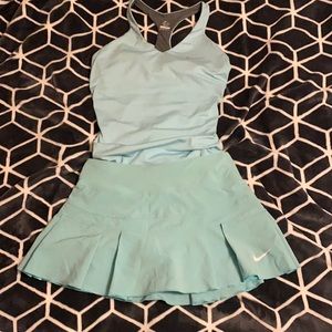 Nike sports bra top and tennis skort